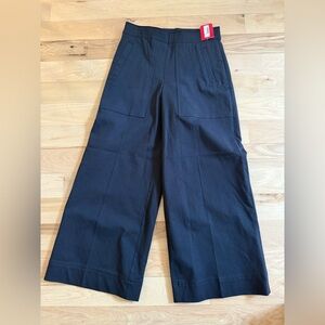 NWT Spanx On the Go Cropped Wide Leg Black Pants Women Size S